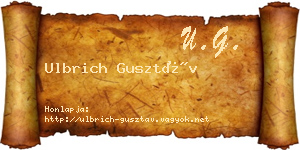 Ulbrich Gusztáv névjegykártya