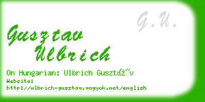 gusztav ulbrich business card